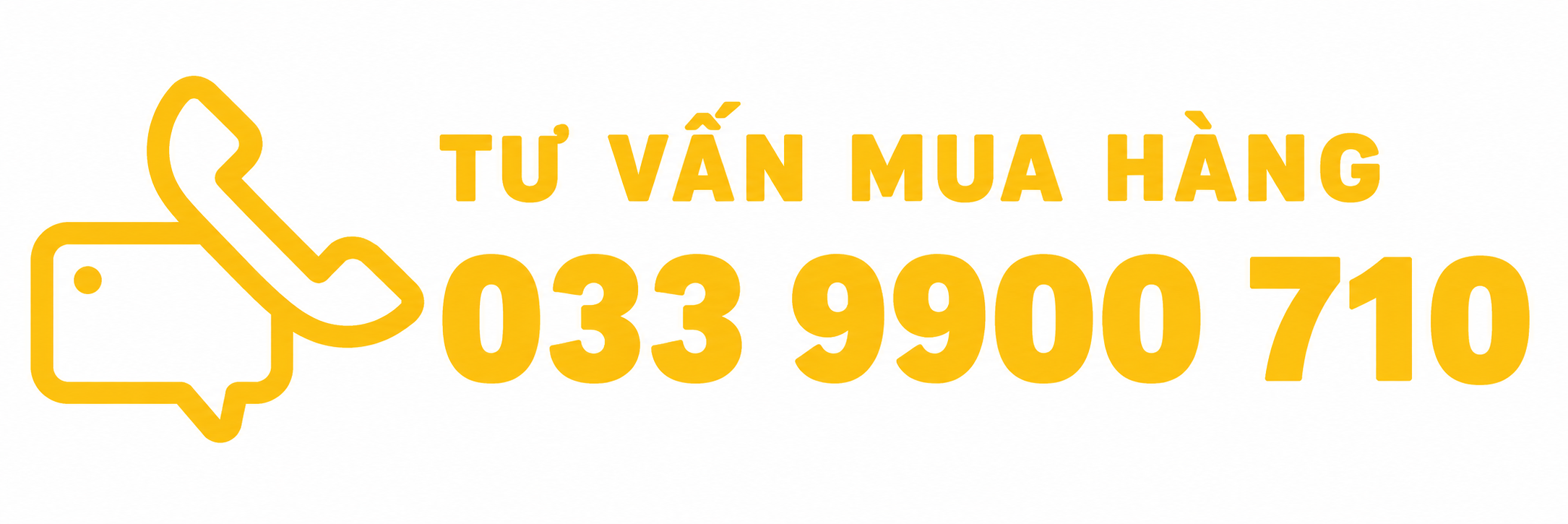 Biểu ngữ tư vấn mua hàng màu vàng